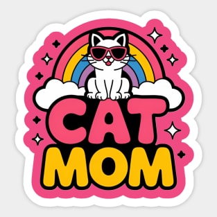 Rainbow Cat Mom Sticker